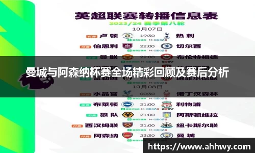 曼城与阿森纳杯赛全场精彩回顾及赛后分析